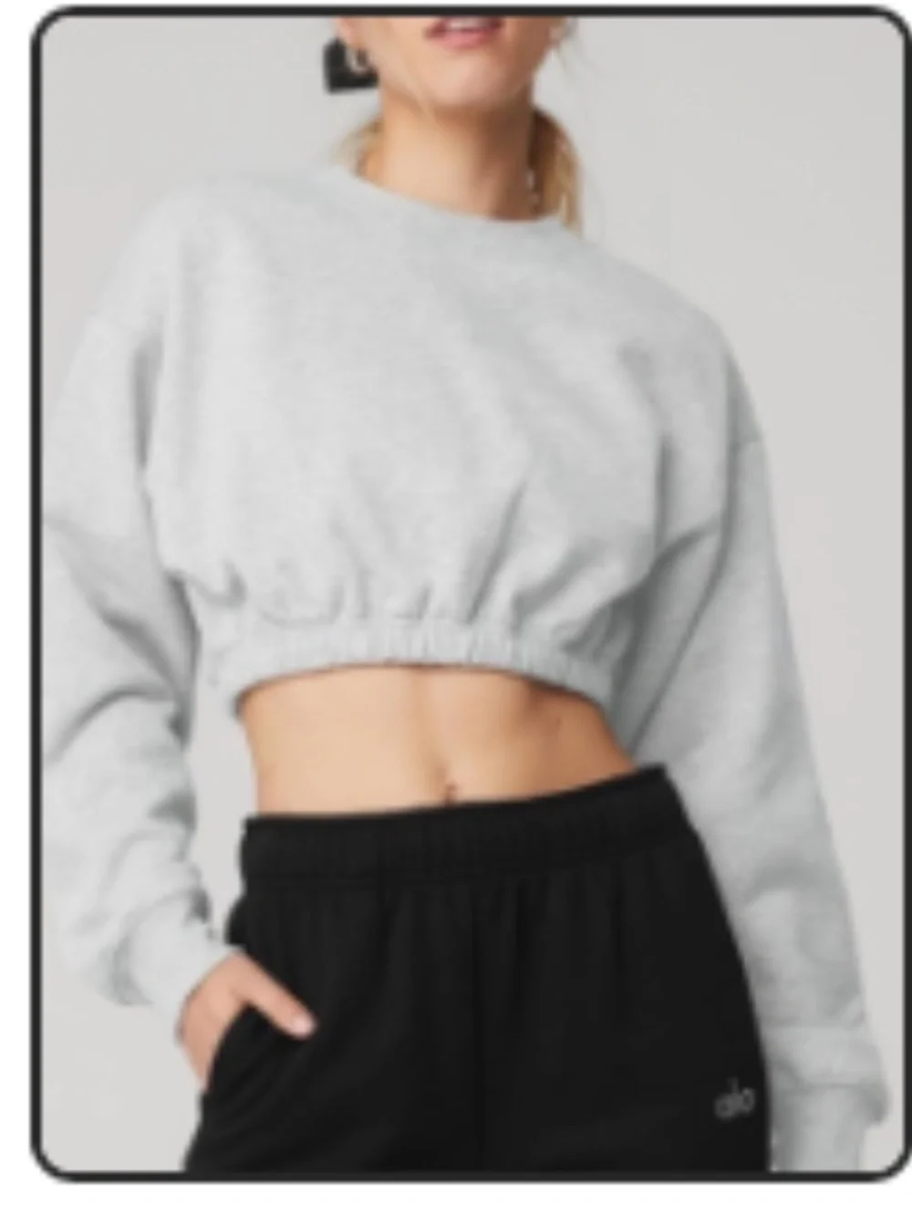 Alo Yoga Gray cropped sweatshirt- XS-  NEVER WORN